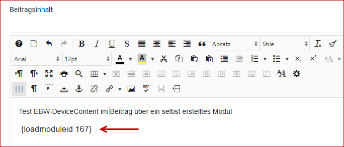 Separate module in article editor