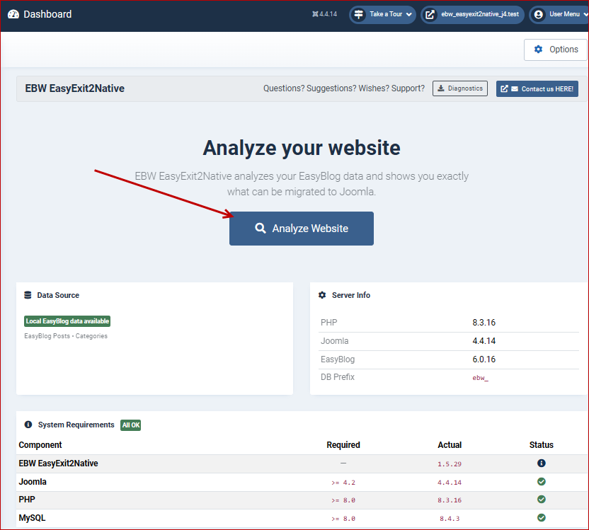 EBW_EasyExit2Native Dashboard