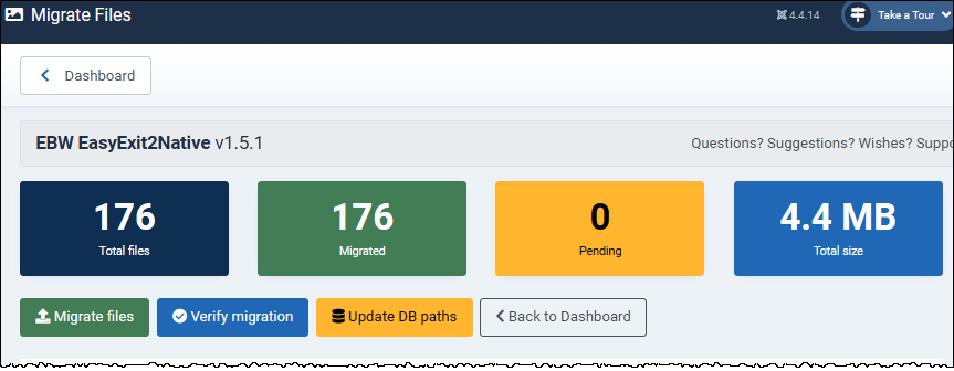 Then, the database paths for mapping the content files are updated.